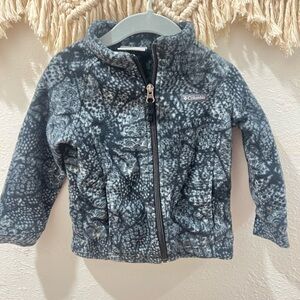 Columbia Kids Black Patterned Fleece Jacket